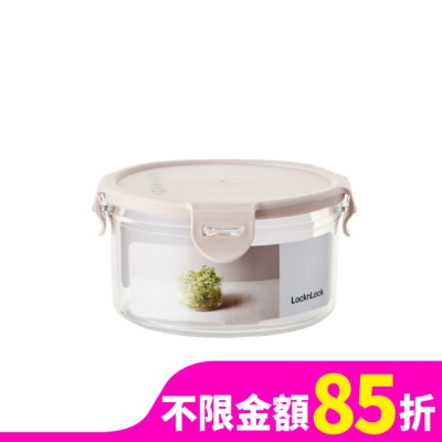 LOCK&LOCK樂扣樂扣 樂扣樂扣純淨抗菌保鮮盒/650ML/圓形/粉色/B1C9