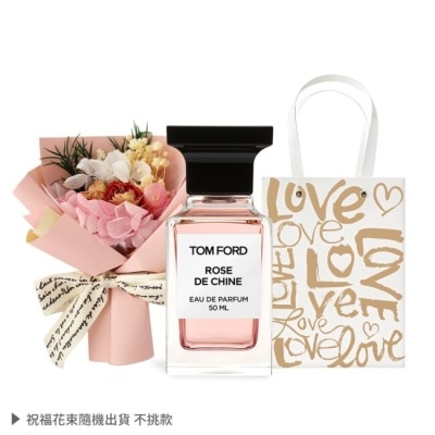 TOMFORD Tom Ford 私人調香系列-東方玫瑰淡香精 Rose DE Chine(50ml)附提袋+永生花束