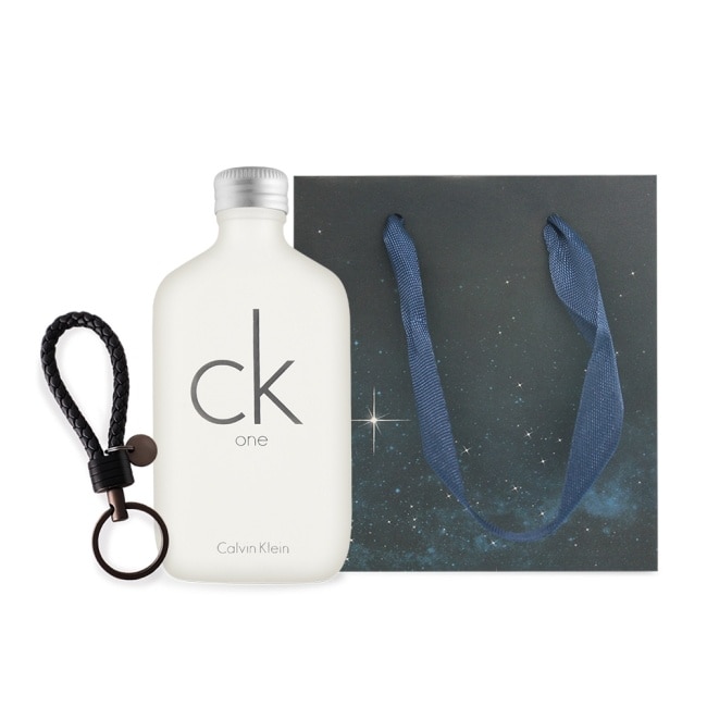 Calvin Klein CK ONE中性淡香水禮[100ml+手工編織皮革鑰匙扣](附提袋)