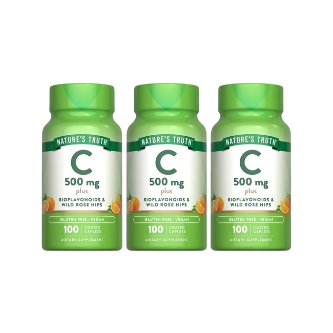 綠萃淨 維生素C柑橘類黃酮玫瑰果錠x3瓶組(100錠/瓶)