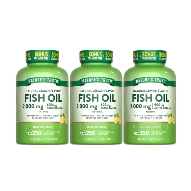 綠萃淨 TG型魚油檸檬味軟膠囊x3瓶組(250粒/瓶)