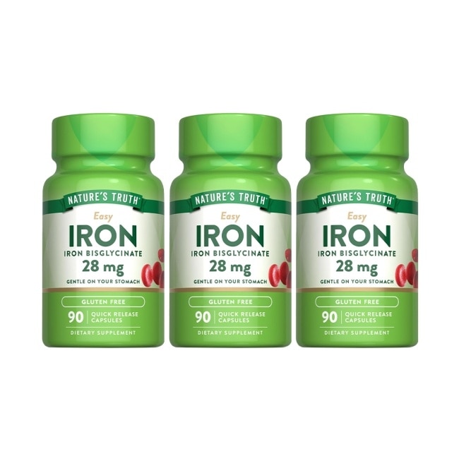 綠萃淨 甘氨酸螯合鐵28mg膠囊x3瓶組(90粒/瓶)