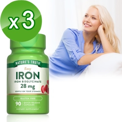 Nature`s Truth綠萃淨 綠萃淨 甘氨酸螯合鐵28mg膠囊x3瓶組(90粒/瓶)