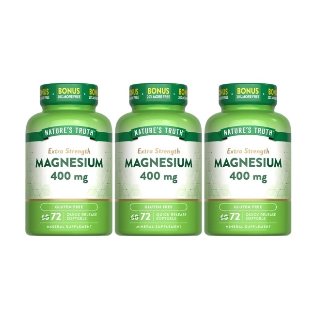 綠萃淨 優化鎂400mg軟膠囊x3瓶組(72粒/瓶)