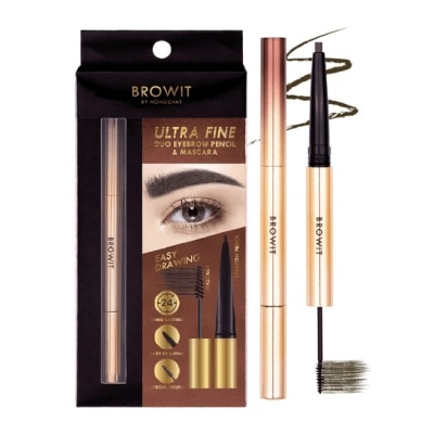 BROWIT BROWIT貝奧莉 2in1極細持久塑眉筆#深棕 (眉筆0.16g+染眉膏1.26g)