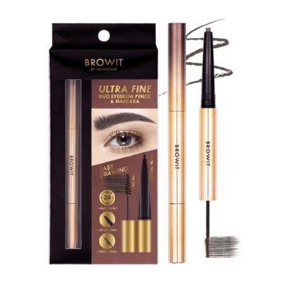 BROWIT BROWIT貝奧莉 2in1極細持久塑眉筆#霧灰棕 (眉筆0.16g染眉膏1.26g)