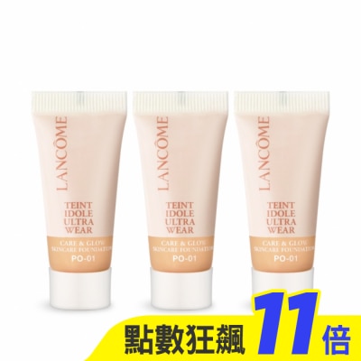 LANCOME蘭蔻 LANCOME 蘭蔻 零粉感光澤持妝粉底(5ml)X3#PO-01-專櫃公司貨