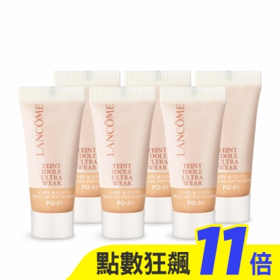 LANCOME蘭蔻 LANCOME 蘭蔻 零粉感光澤持妝粉底(5ml)X6#PO-01-專櫃公司貨