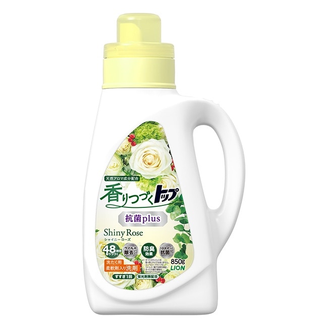 LION 日本獅王香氛柔軟濃縮洗衣精 抗菌白玫瑰850g