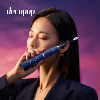DECOPOP decopop極淨煥白音波電動牙刷DP-602(普魯士藍)送刷頭8支