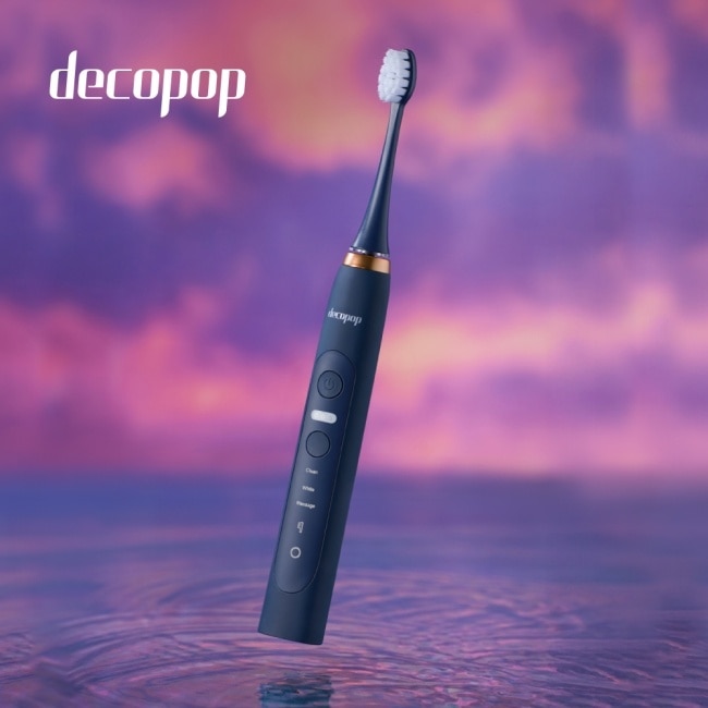 decopop極淨煥白音波電動牙刷DP-602(普魯士藍)送刷頭8支