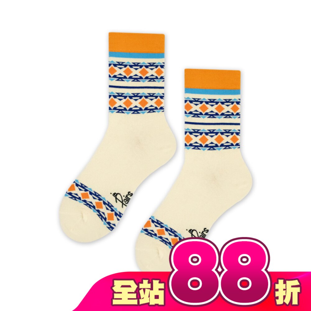 【in Pairs】歸燕-橘-中筒襪(M號)