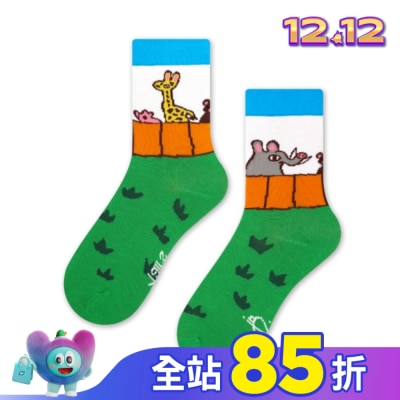 in Paris 【in Pairs】兒童塗鴉-動物園-中筒襪(M號)