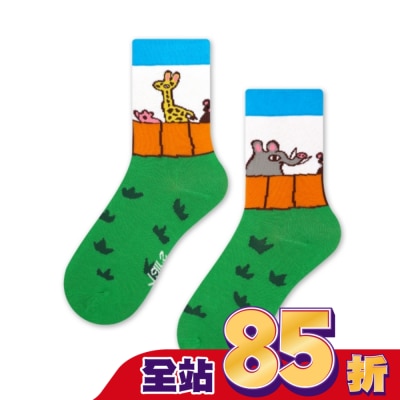 in Paris 【in Pairs】兒童塗鴉-動物園-中筒襪(M號)