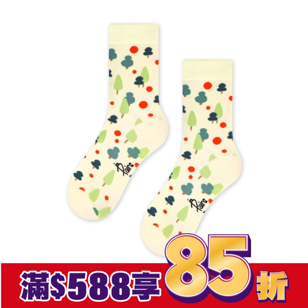 【in Pairs】小樹-米-中筒襪(M號)