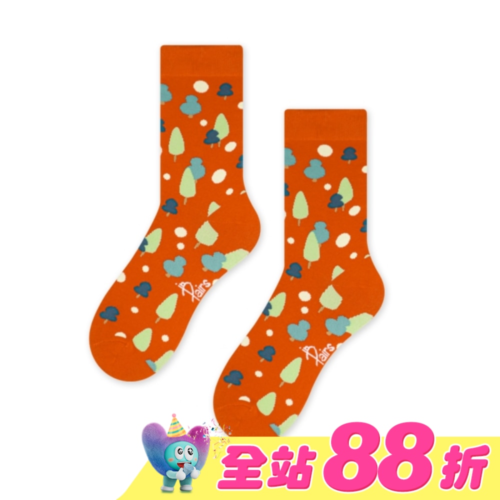 【in Pairs】小樹-橘-中筒襪(M號)