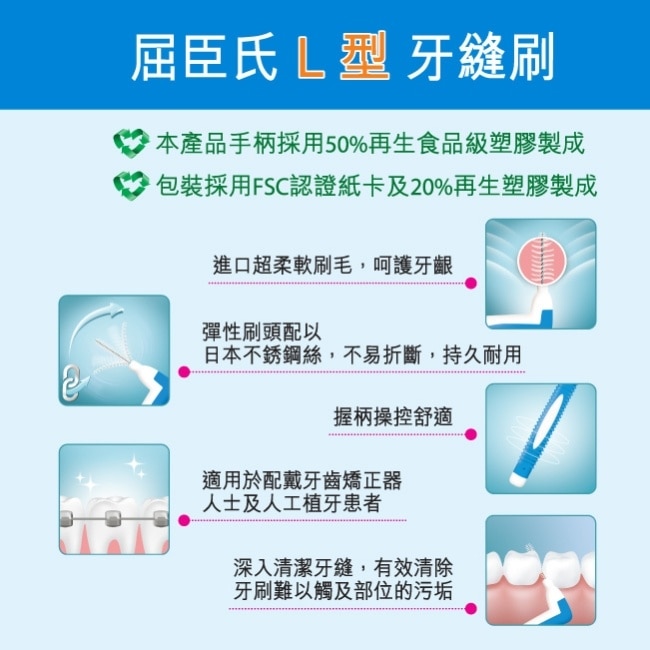 屈臣氏牙縫刷-L型 6支入(XXS超細密)