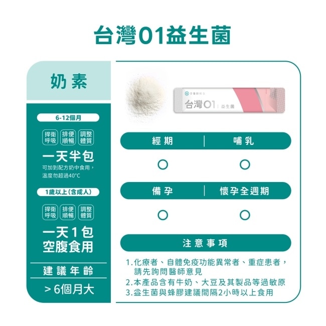 營養師輕食 台灣01益生菌 30條/包