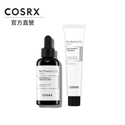 COSRX COSRX 珂絲艾絲 寵愛優惠 美白抗老早C晚A組-0.1A醇霜 20ml + 維他命C13精華液 20ml