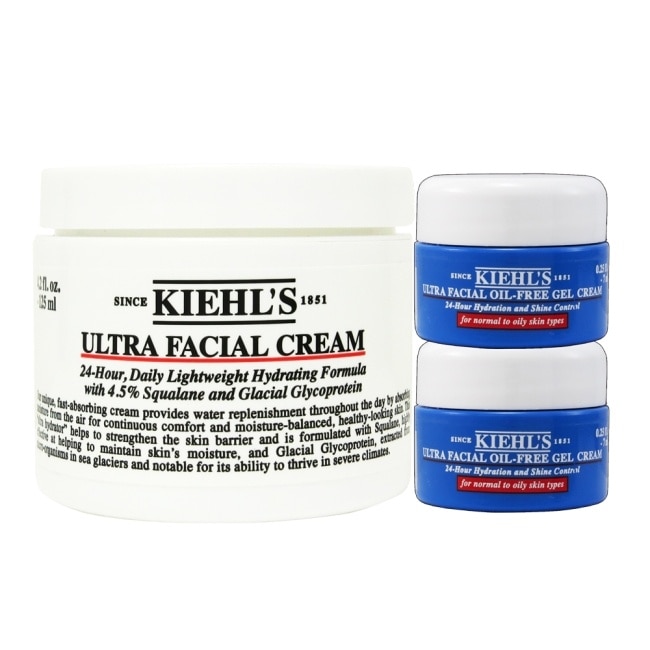 KIEHL，S 冰河醣蛋白保濕霜125ml+冰河醣吸油水感凝凍7mlx2