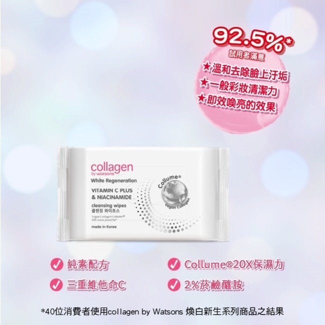 Collagen 喚白新生卸妝棉 30s