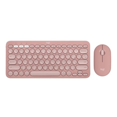 LOGITECH 羅技 Pebble 2 Combo 無線藍牙鍵盤滑鼠組 - 玫瑰粉