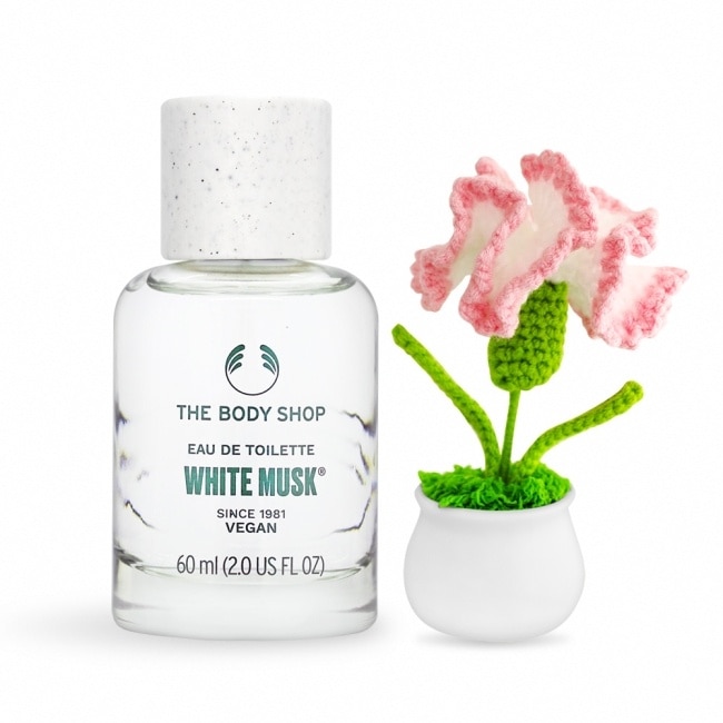 THE BODY SHOP 白麝香絲柔淡雅香水(60ml)送針織花盆栽