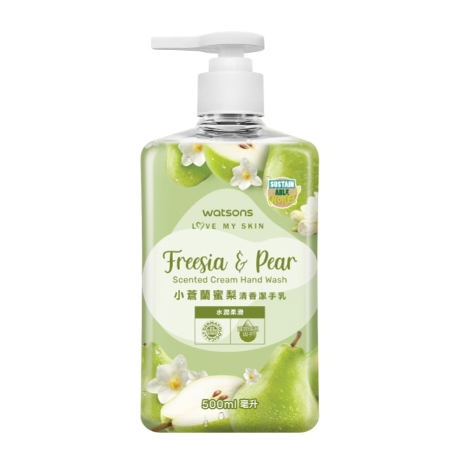 屈臣氏小蒼蘭蜜梨清香洗手乳500ml-12瓶/箱﹘箱購
