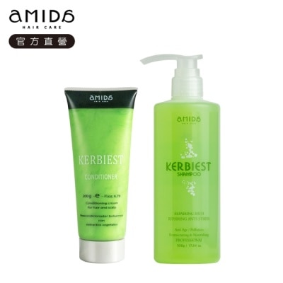 AMIDA AMIDA 葉綠素洗髮精500ml+葉綠素調理素200ml