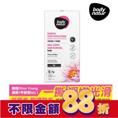 BODYNATUR body natur溫和蜜蠟除毛貼片16片-手/足