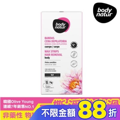 BODYNATUR body natur溫和蜜蠟除毛貼片16片-手/足