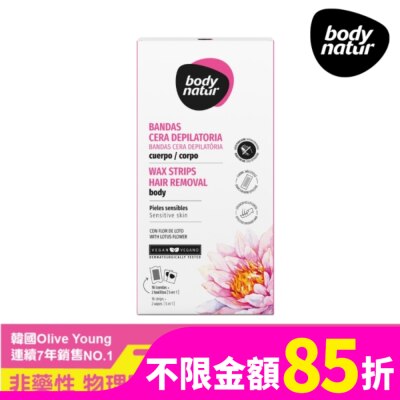 BODYNATUR body natur溫和蜜蠟除毛貼片16片-手/足