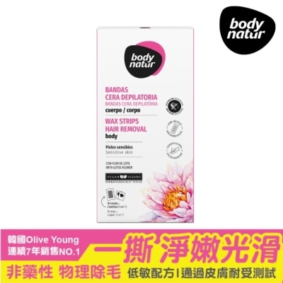 BODYNATUR body natur溫和蜜蠟除毛貼片16片-手/足