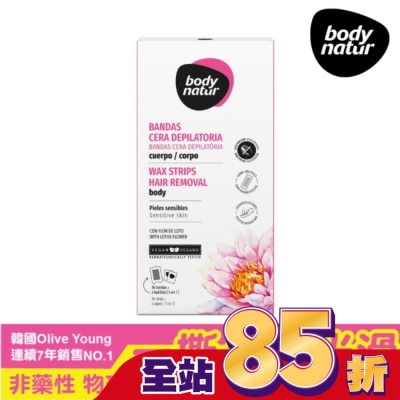 BODYNATUR body natur溫和蜜蠟除毛貼片16片-手/足