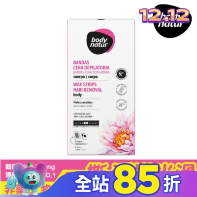 BODYNATUR body natur溫和蜜蠟除毛貼片16片-手/足