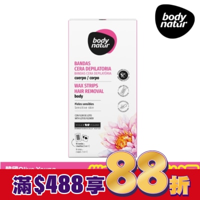 BODYNATUR body natur溫和蜜蠟除毛貼片16片-手/足