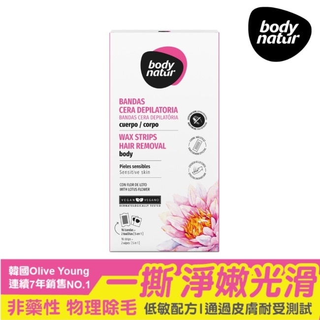 body natur溫和蜜蠟除毛貼片16片-手/足