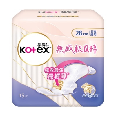 KOTEX 靠得住無感軟Q棉28cm 15片