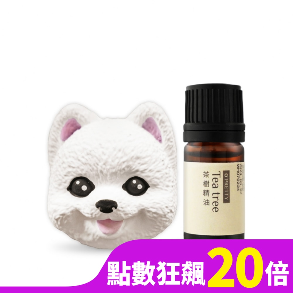 OPRETTY O’Pretty 歐沛媞 室內/車用 香氛擴香組【博美擴香石+茶樹草本精油(5ml)】