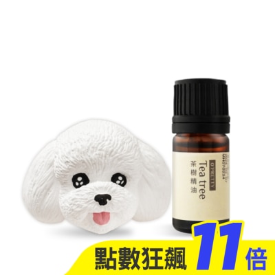OPRETTY O’Pretty 歐沛媞 室內/車用 香氛擴香組【泰迪擴香石+茶樹草本精油(5ml)】