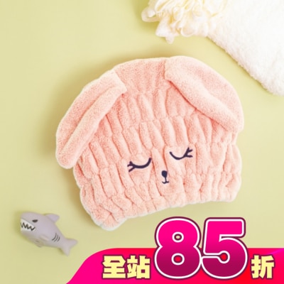 Miine - Miine動物造型擦髮帽-閉眼兔子