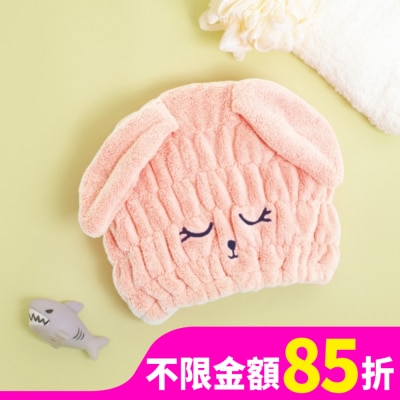 Miine Miine動物造型擦髮帽-閉眼兔子