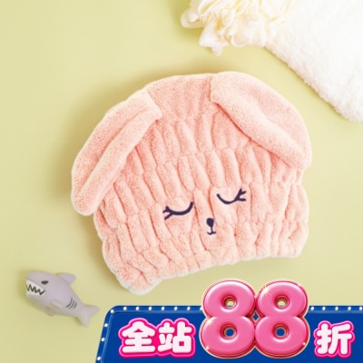 Miine - Miine動物造型擦髮帽-閉眼兔子 image