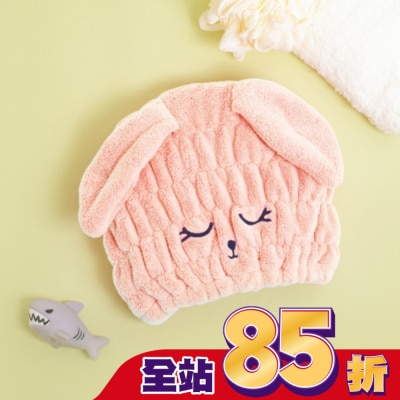 Miine - Miine動物造型擦髮帽-閉眼兔子