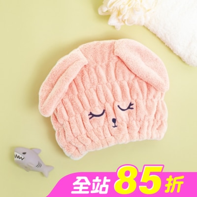 Miine - Miine動物造型擦髮帽-閉眼兔子
