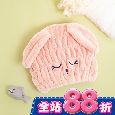 Miine - Miine動物造型擦髮帽-閉眼兔子 image