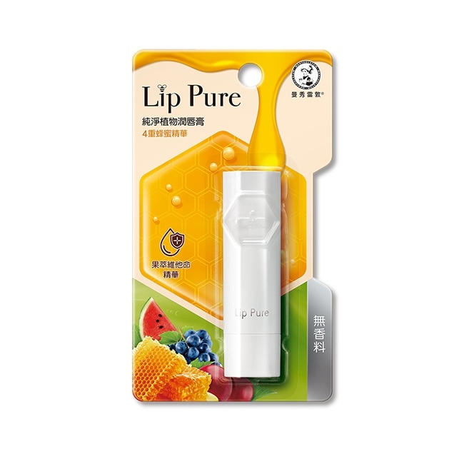 曼秀雷敦Lip Pure純淨植物潤唇膏-無香料4g