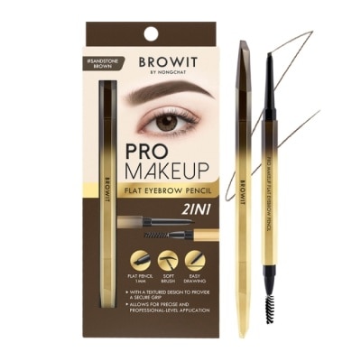 BROWIT BROWIT貝奧莉 玩美極細防水持色斜角眉筆#亞麻棕