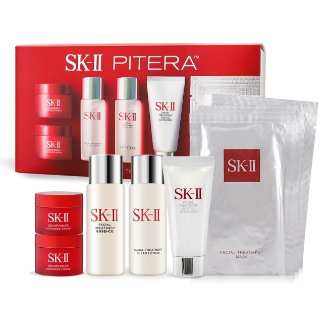 SK-II 9件體驗組(洗面乳20ml+青春露30ml+亮采水30ml+致臻活膚霜15gX2+面膜X4)-國際航空版 image