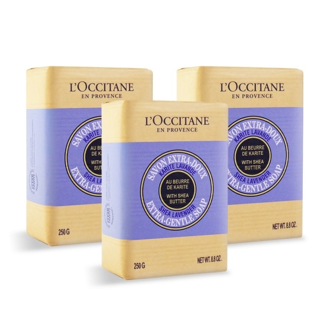 L’OCCITANE 歐舒丹 乳油木薰衣草皂(250gX3)-國際航空版